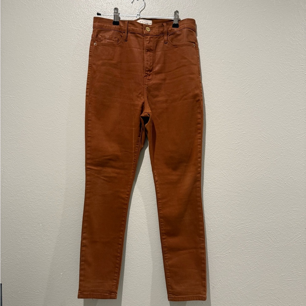 Frame Denim Copper Skinny Jeans. Waist 14”. Rise 12”. Inseam 25” EUC